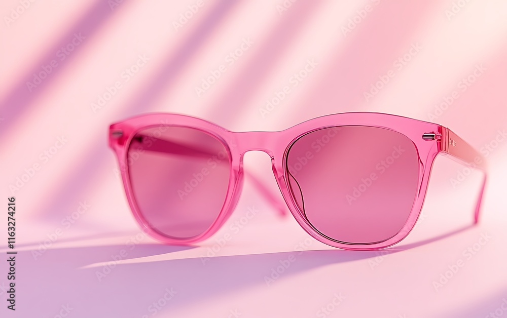 a pink sunglasses on a white background a pink sunglasses on a white background