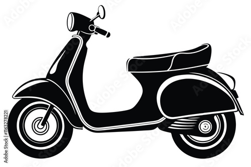 scooter silhouette, scooter bike vector illustration, scooter icon symbol 