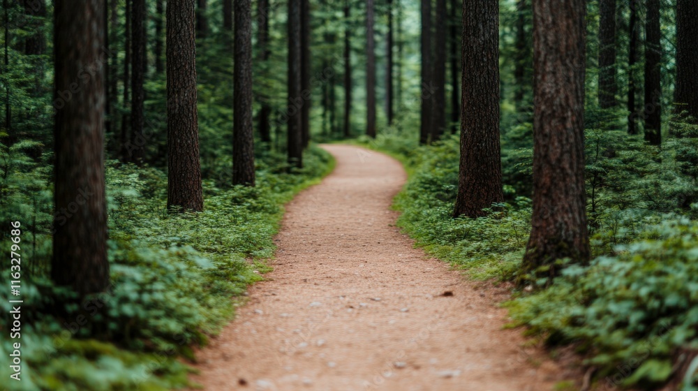 A serene pathway winds through a lush forest, inviting exploration and reflection amidst towering trees and vibrant greenery. A serene pathway winds through a lush forest, inviting exploration and reflection amidst towering trees and vibrant greenery.