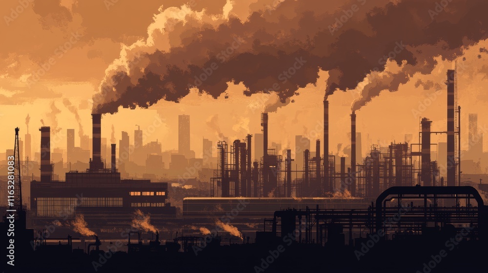 Smoke billowing from an industrial factory Smoke billowing from an industrial factory