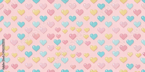 Pastel Hearts Pattern A Delightful Background of Colorful Love Symbols