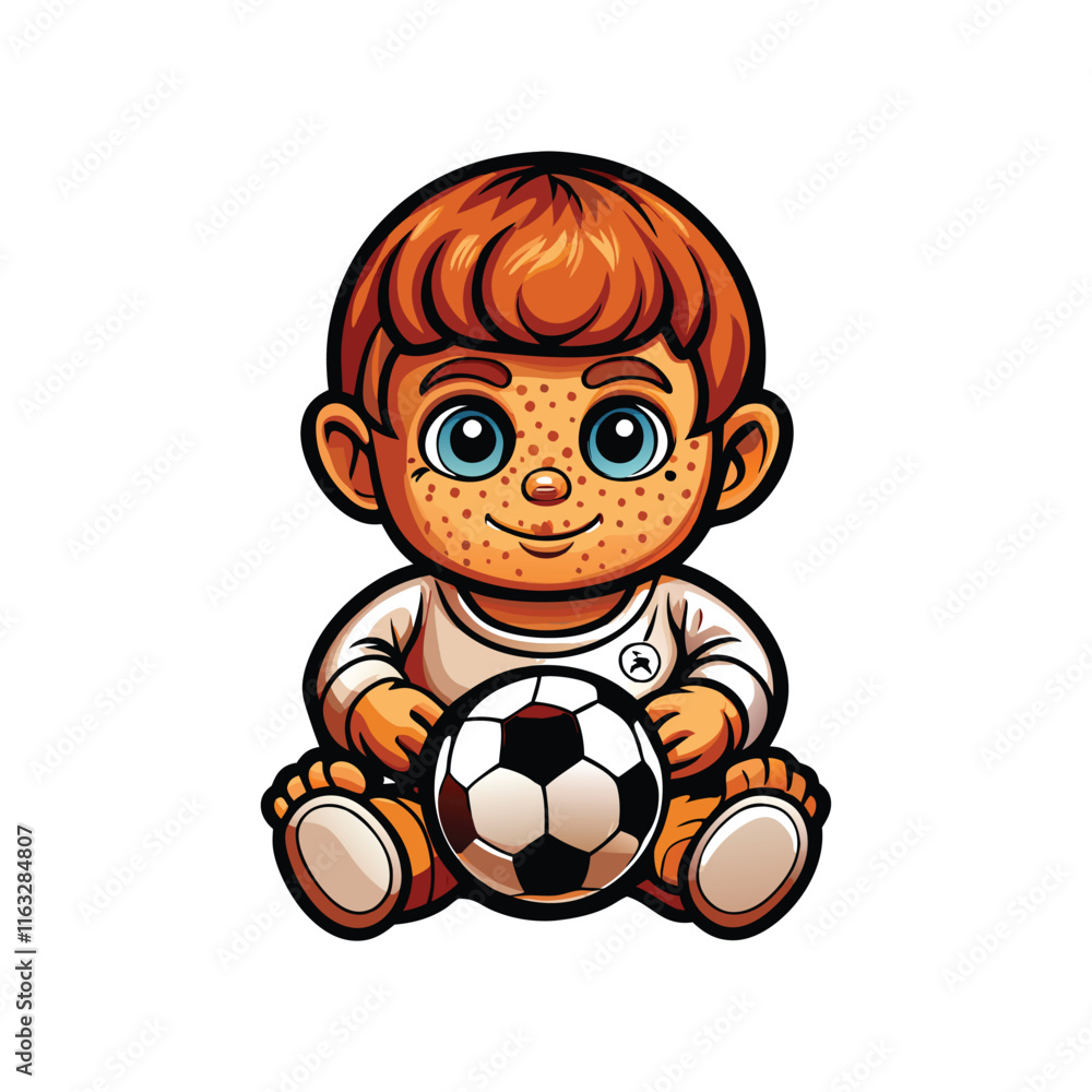 Generate a photorealistic image of a boy doll with light skin, short brown hair, and noticeable freckles. He should appear lifelike and have expressive eyes. Generate a photorealistic image of a boy doll with light skin, short brown hair, and noticeable freckles. He should appear lifelike and have expressive eyes.