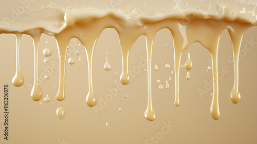 Dripping Cream:  A close-up...