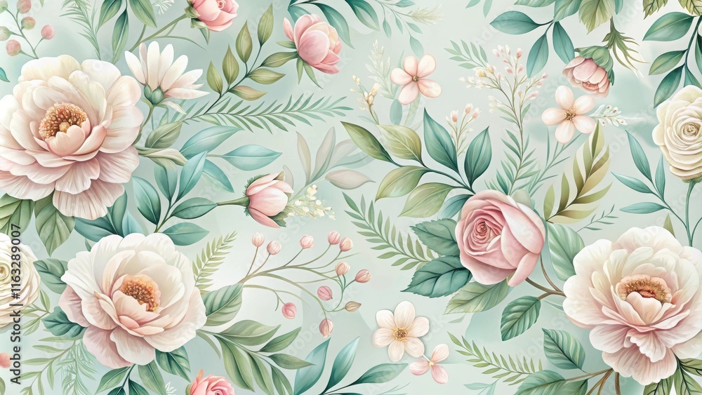 Elegant Pastel Floral Pattern Design for Fabrics and Home Decor Elegant Pastel Floral Pattern Design for Fabrics and Home Decor