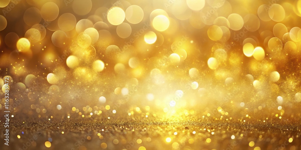 Golden Glitter Background with Sparkling Lights and Bokeh Effect Golden Glitter Background with Sparkling Lights and Bokeh Effect