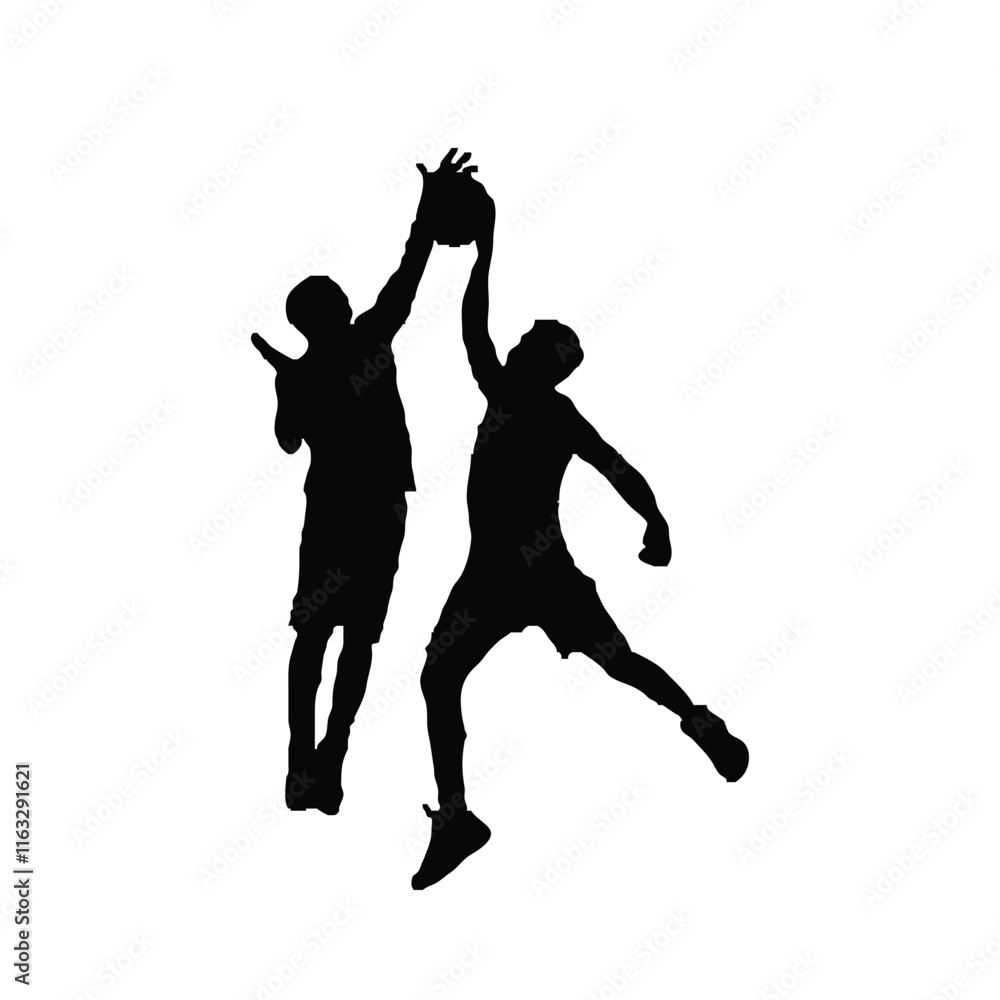 Obraz premium Silhouettes of basketball players vector