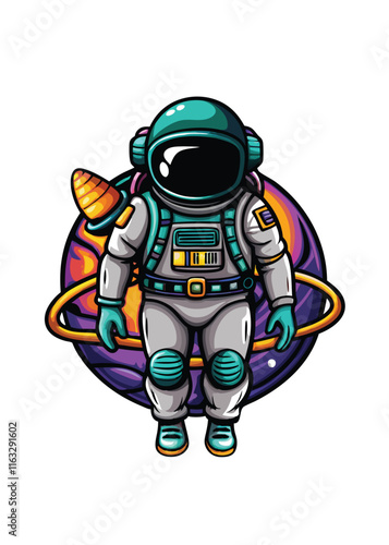 A futuristic space explorer, bravely venturing through a nebula, utilizing a sleek, powerful jetpack.  Intricate details, vibrant colours.