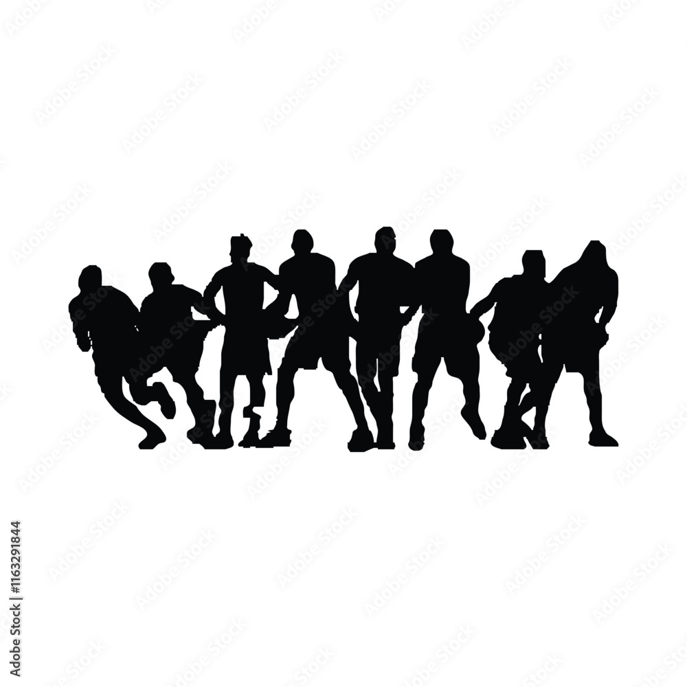Sport training of basketball players silhouettes Design Collection Sport training of basketball players silhouettes Design Collection