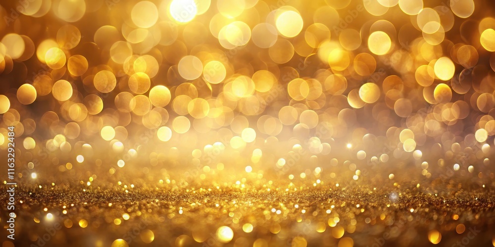 Golden Glitter Background with Sparkling Lights and Bokeh Effects Golden Glitter Background with Sparkling Lights and Bokeh Effects
