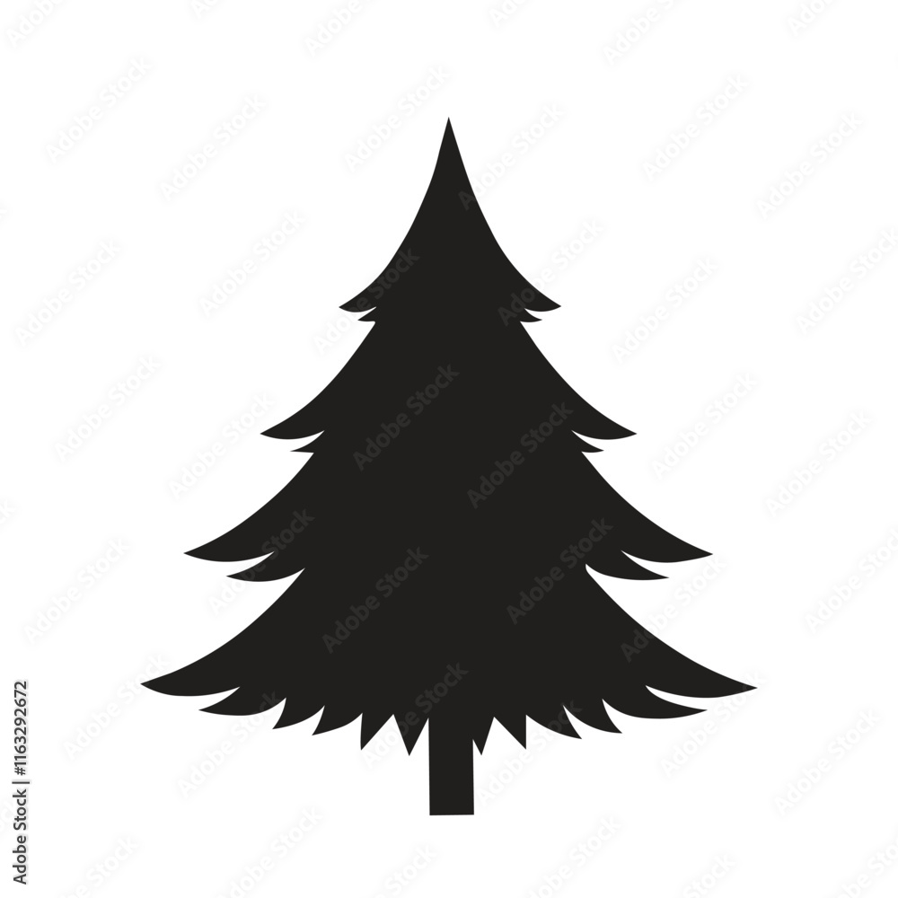 Obraz premium Christmas tree silhouette vector illustration 