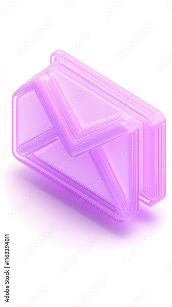 Abstract Purple Glass Envelope Icon Abstract Purple Glass Envelope Icon