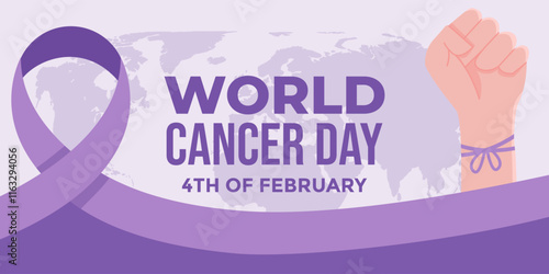 world cancer day horizontal banner illustration design