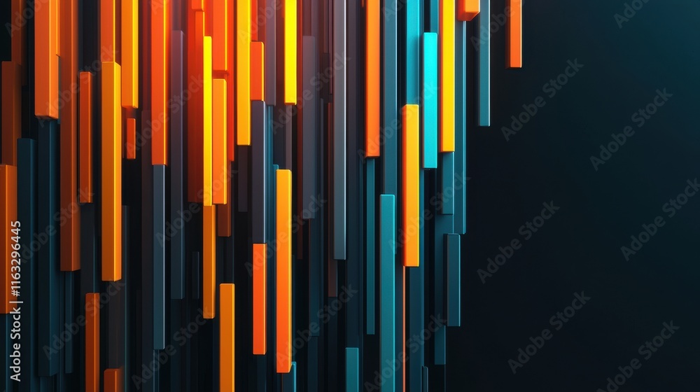 Bright and Bold 2025 Growth Graph with Abstract 3D Dimensional Visualization  Colorful and dynamic data chart or infographic for finance business and technology concepts