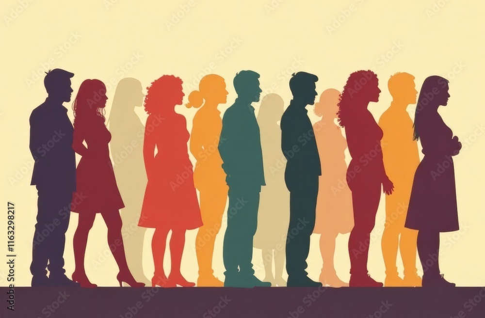 Fototapeta premium Diverse culture in society and social justice together as a crowd of diverse people representing the Black community and history, or a cultural celebration of diversity. High quality photo