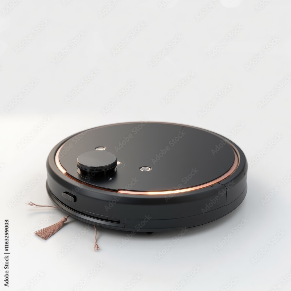 Modern Robotic Vacuum Cleaner on a Light Background for Home Use Modern Robotic Vacuum Cleaner on a Light Background for Home Use