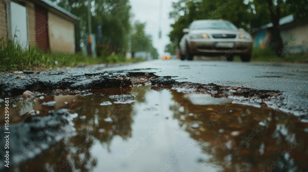 Fototapeta premium damaged road 