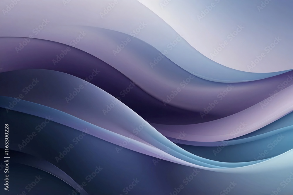 Obraz premium Abstract background with smooth, glowing purple and blue gradient waves, creating a dynamic and futuristic design. Perfect for digital, technology, or creative themes