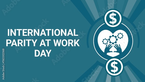 Quadro em tela International Parity at Work Day web banner design illustration