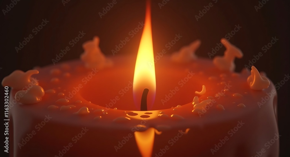 Illuminating Serenity: A Close-Up of a Burning Candle Illuminating Serenity: A Close-Up of a Burning Candle