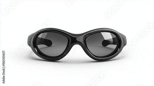 Swimming goggles with anti-fog lenses isolated on white background for aquatic activities photo