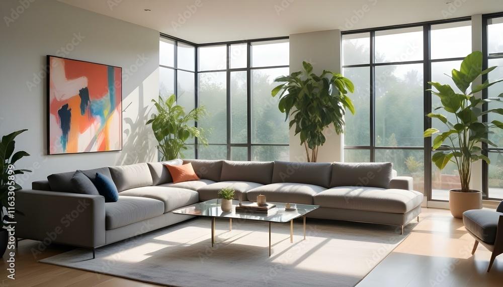 Fototapeta premium modern living room with sofa