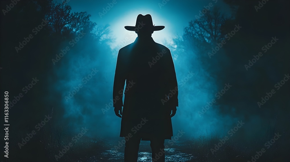 Mysterious Figure in Foggy Night Mysterious Figure in Foggy Night