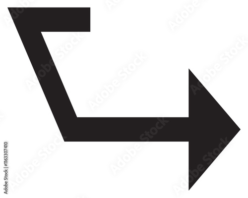 black corner arrow  white background Vector illustration.