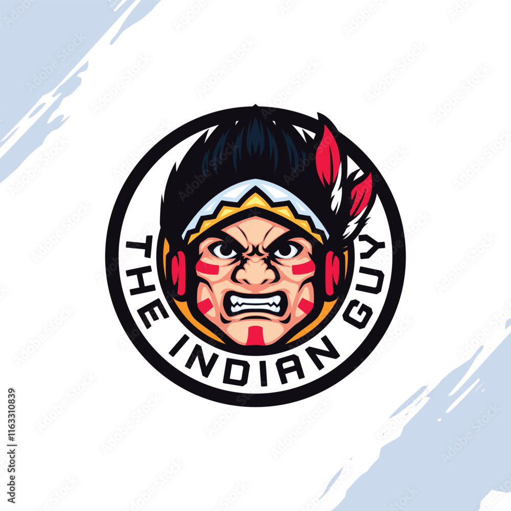 The Indian Tribes Guy Head Vector Mascot The Indian Tribes Guy Head Vector Mascot