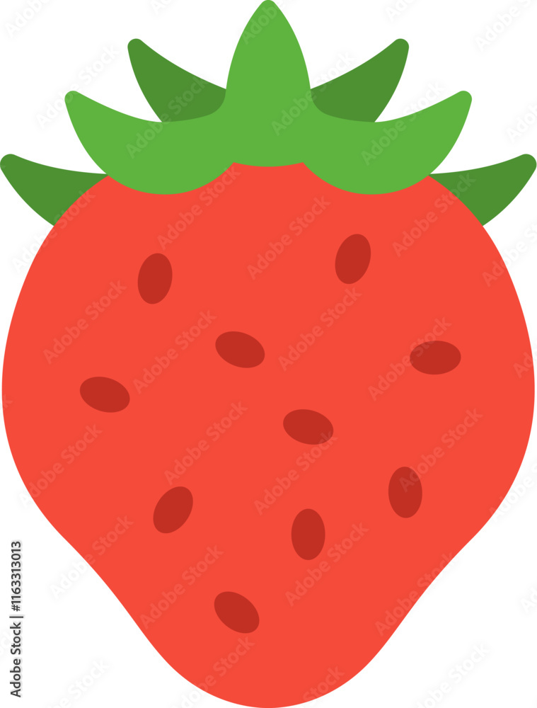 Obraz premium 赤色のいちごのアイコンのイラスト