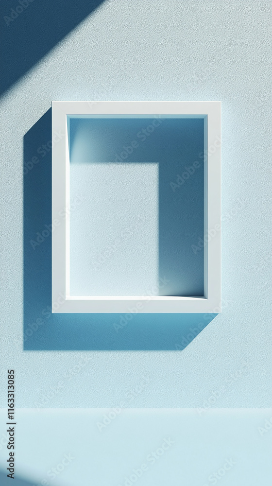 Light blue square frame with soft shadows Light blue square frame with soft shadows