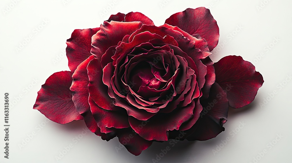 Elegant Close-Up of a Red Rose on White Background Elegant Close-Up of a Red Rose on White Background