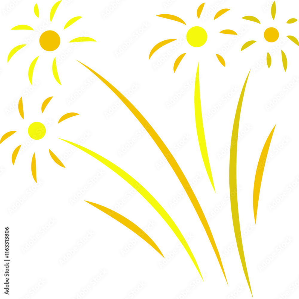 New Year Fireworks Flat Icon New Year Fireworks Flat Icon
