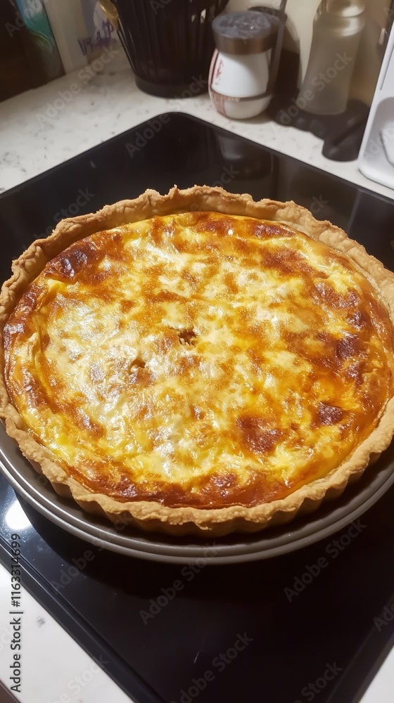 Golden Crusty Baked Quiche Delicious Homemade Treat Golden Crusty Baked Quiche Delicious Homemade Treat