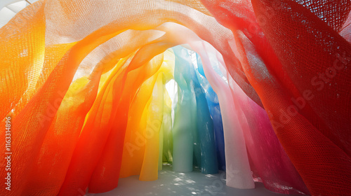 Low-angle view of a conceptual art installation
