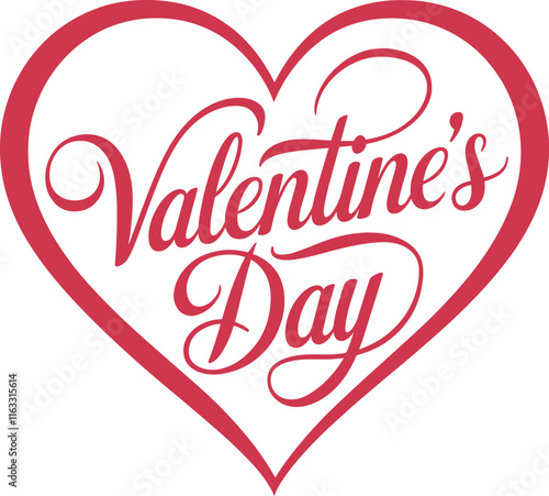 Happy Valentine's Day Calligraphy Art Vector - Elegant Love-Themed Design

