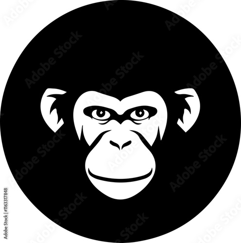 black and cartoon illustration of a monkey photo