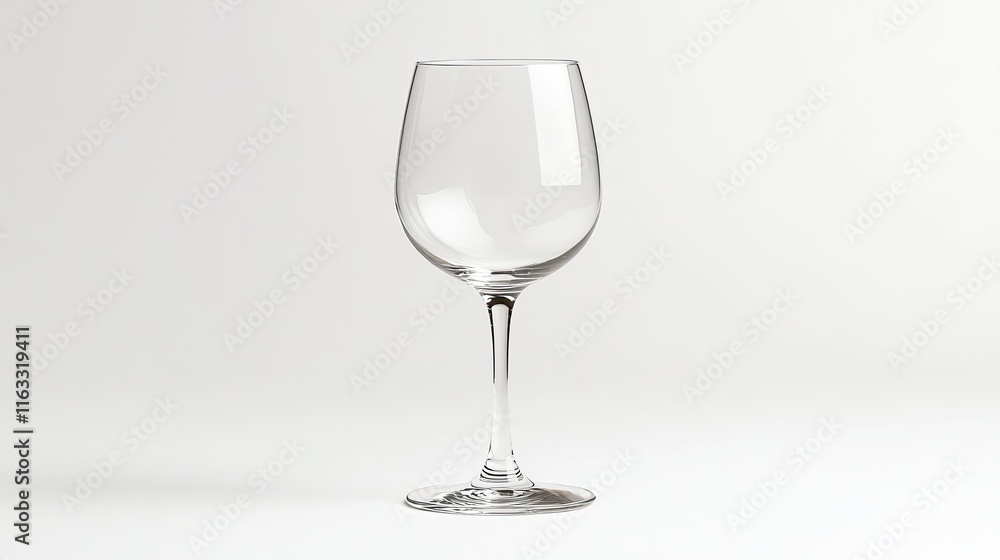 Glass goblet for white wine against a white backdrop. Glass goblet for white wine against a white backdrop.