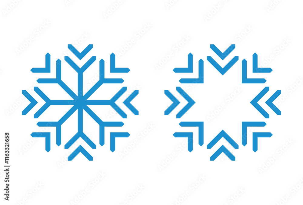 Big set of linear snowflake icons. vector template Big set of linear snowflake icons. vector template