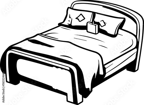 illustration of a bed