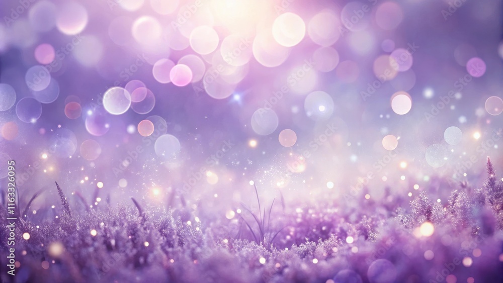 Enchanted Lavender Field with Sparkling Lights and Soft Bokeh Enchanted Lavender Field with Sparkling Lights and Soft Bokeh