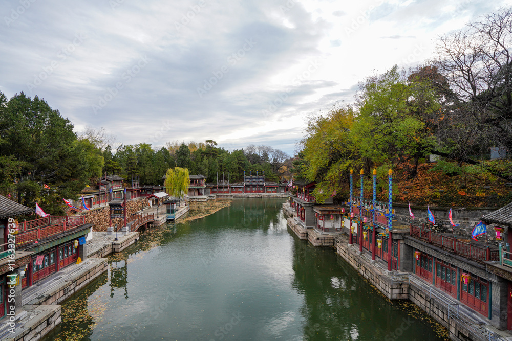 Scenery of Suzhou Street, Summer Palace, Beijing. Scenery of Suzhou Street, Summer Palace, Beijing.