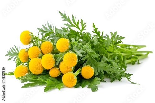 Tansy Isolated on White Background.
