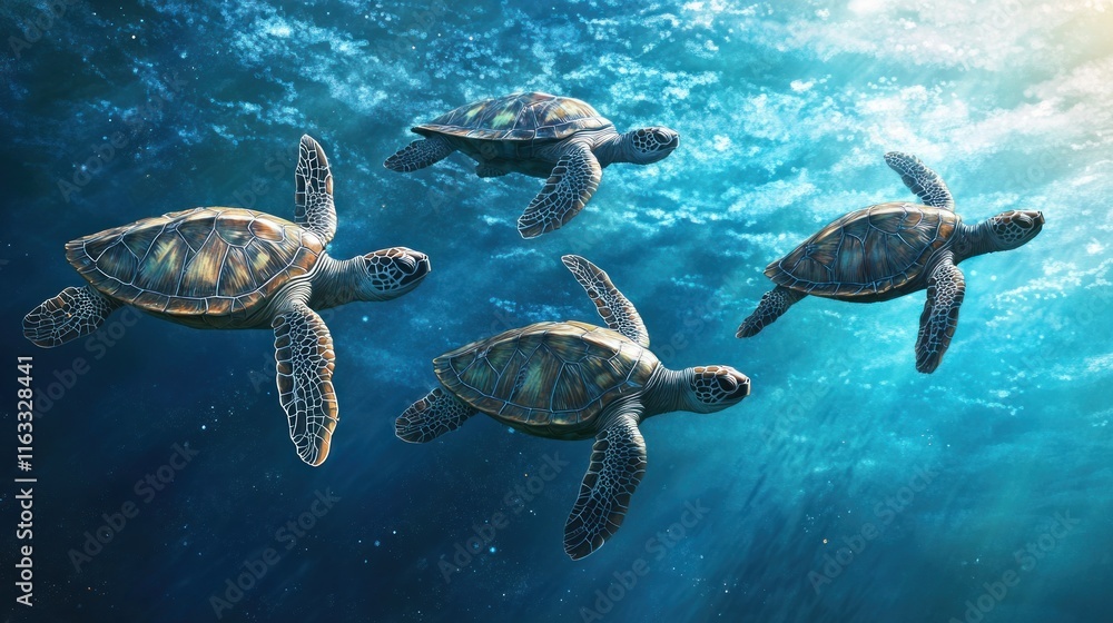 Obraz premium sea turtle swimming