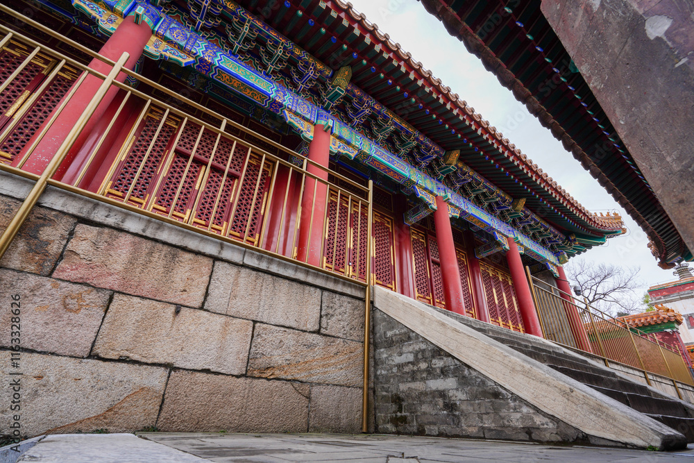 Tibetan Architecture Scenery of Summer Palace in Beijing.
