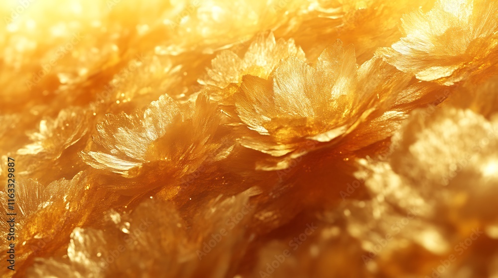 Golden Flower Petals Illuminated Background Texture Golden Flower Petals Illuminated Background Texture