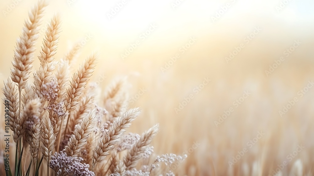 Golden Wheat Stalks in a Summer Field Golden Wheat Stalks in a Summer Field