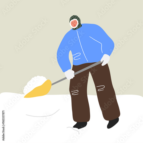 Person shoveling snow