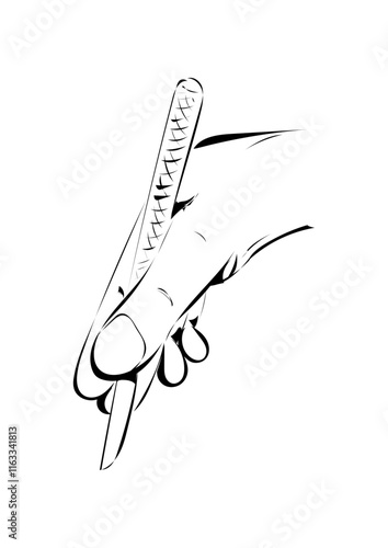 Mit der Hand etwas schneiden