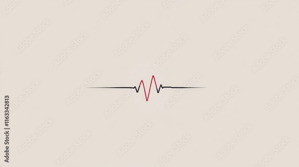 A simple yet striking graphic of a heartbeat line transitioning from a flat line to a rhythmic pulse, representing life and vitality against a clean background A simple yet striking graphic of a heartbeat line transitioning from a flat line to a rhythmic pulse, representing life and vitality against a clean background