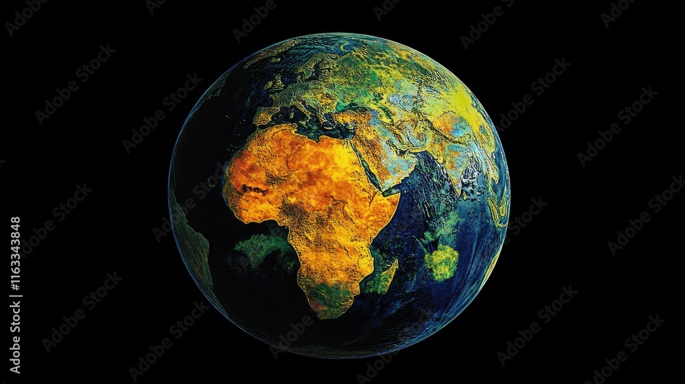 A visual representation of a planet Earth with a heat map overlay, highlighting areas most affected by global warming, conveying the urgency of climate action